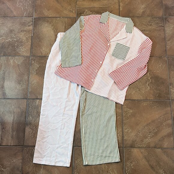 Other - Seersucker Mixed Color Pajama Set